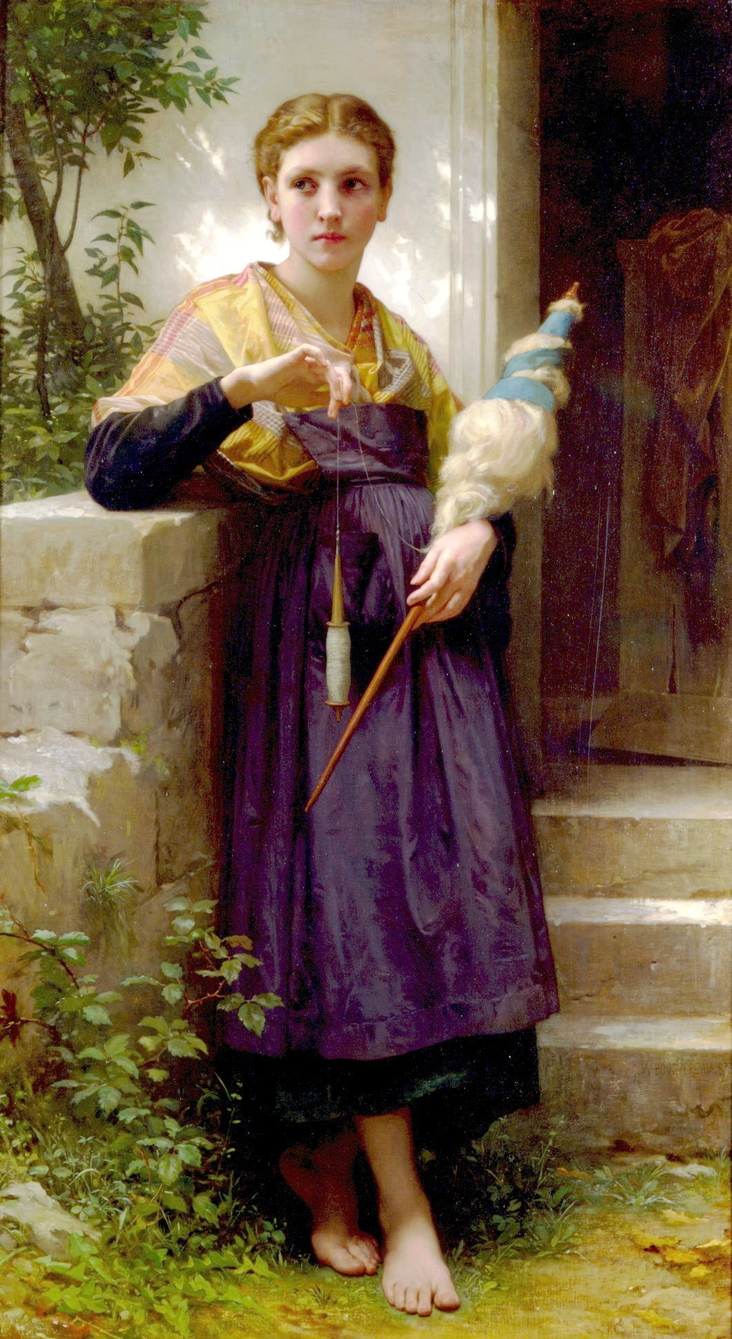 William Adolphe Bouguereau , La Fileuse, 1873