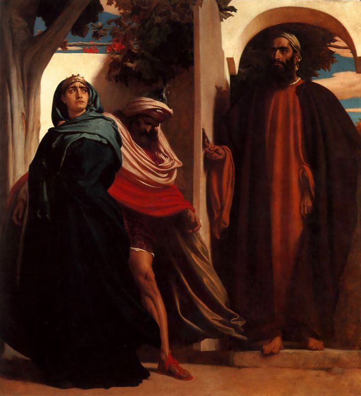Frederic Leighton Jezebel and Ahab Met by Elijah 1862
