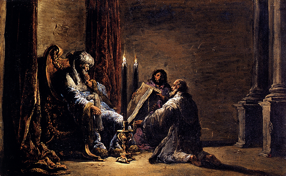 Leornaert Bramer The Scribe Shaphan Reading the Book of Law to King Josiah 1622